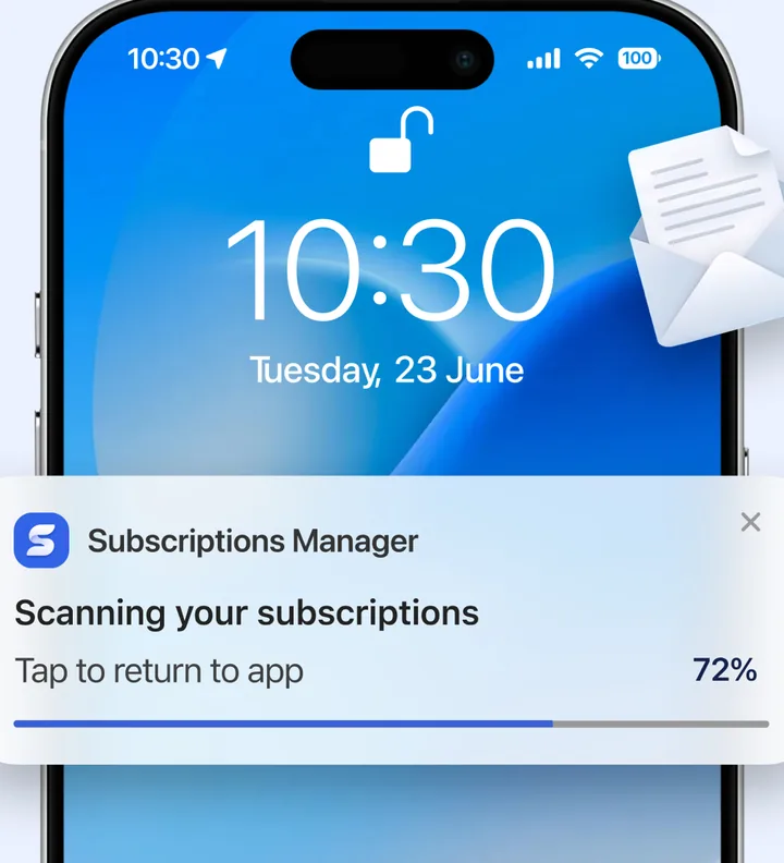 Lock screen notification about an upcoming renewal